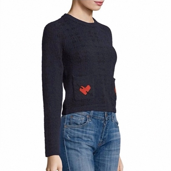 Ganni Waterly Jacquard Pullover In Navy, M - Picture 2 of 11